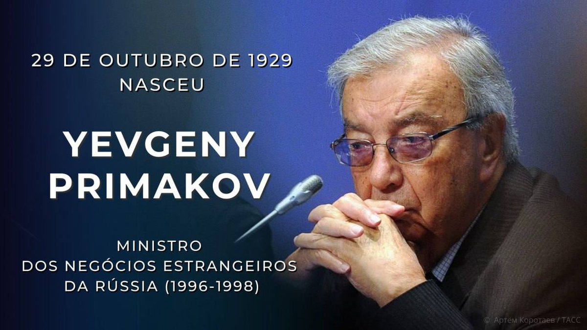 embaixadarussa's tweet photo. Há 9⃣5⃣ anos nasceu Yevgeny #Primakov — um notável estadista soviético e russo, um brilhante diplomata e arabista

Ele previu o surgimento de novos centros de crescimento econômico e influência política no mundo, previu as realidades da multipolaridade

🔗 https://t.co/HwcFbsiFXa https://t.co/tmt1ckLJuf