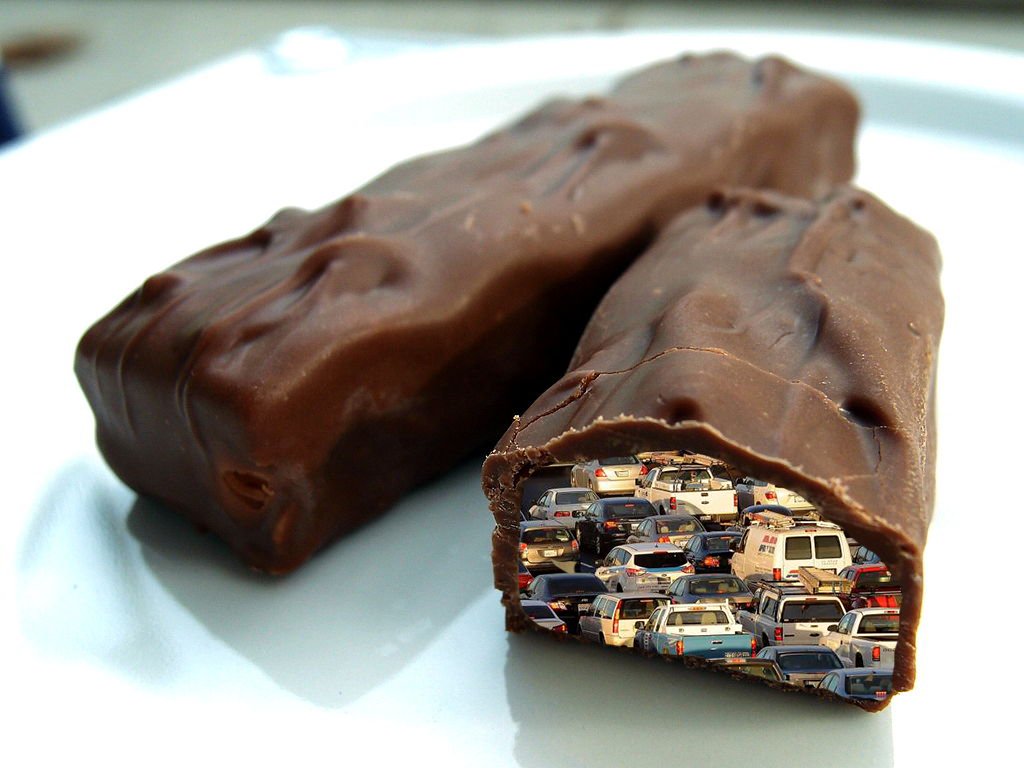 Ok, here's ours...

PARENTS: please check your kid's candy this halloween. i just found a bunch of US 101 traffic in this candy bar