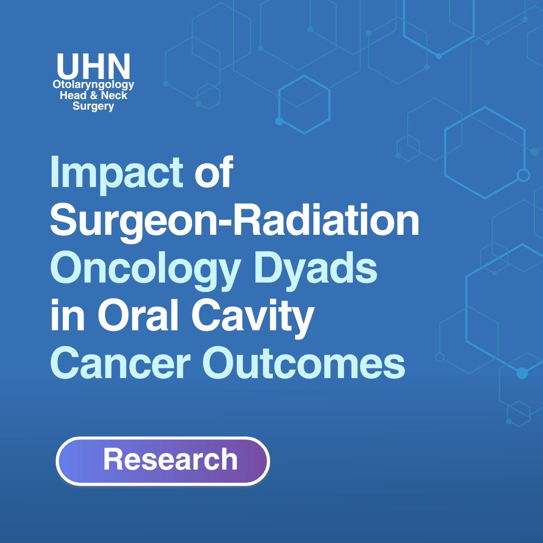 🔥Hot off the press

Our study examines the impact of surgeon-radiation oncologist dyads on the treatment of oral cavity squamous cell cancer, focusing on surgery-postoperative-radiation interval and disease specific outcomes.

Read more: tinyurl.com/2k2zrf7b
