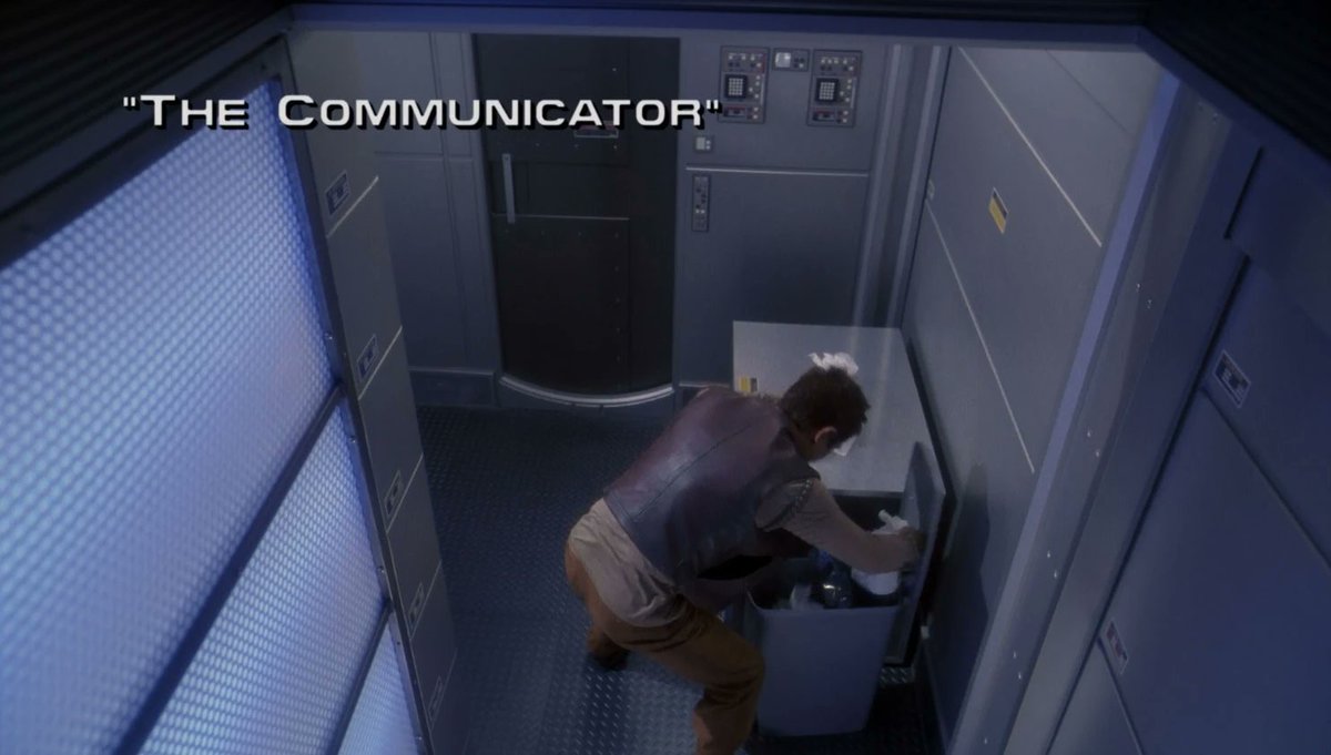 fmfagan's tweet photo. Jumpsuits ahoy!🙋🏻‍♂️

A fair ENT episode lacking specific details.

Season 2, Episode 8
First aired: November 13, 2002
Teleplay by: André Bormanis
Story by: Rick Berman and Brannon Braga
Directed by: James Contner
Date: Unknown (2152)

#AllStarTrek #ENT #TheCommunicator https://t.co/LNkcXsRGwU