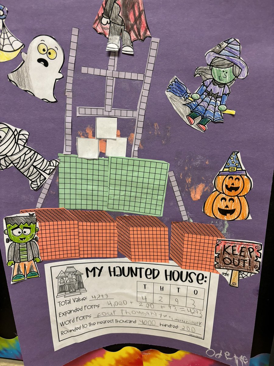 StAnselm_TCDSB's tweet photo. Our grade 3s built place value haunted houses—it’s all about those spooky digits and frightfully fun fractions! 🎃📏 #MathMonsters @tcdsb @TCDSB_MathSO @floracifelli @kennedyTCDSB https://t.co/jeZnmpAnAB