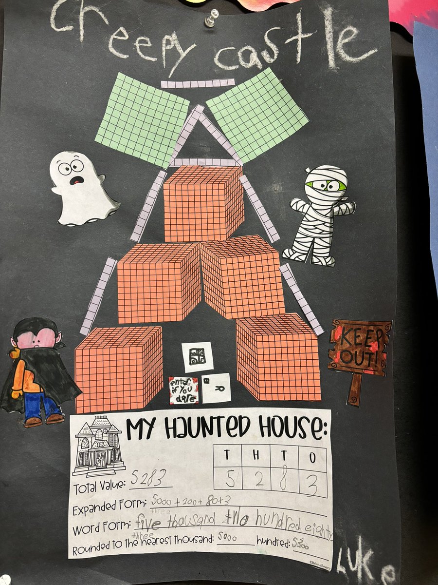 StAnselm_TCDSB's tweet photo. Our grade 3s built place value haunted houses—it’s all about those spooky digits and frightfully fun fractions! 🎃📏 #MathMonsters @tcdsb @TCDSB_MathSO @floracifelli @kennedyTCDSB https://t.co/jeZnmpAnAB
