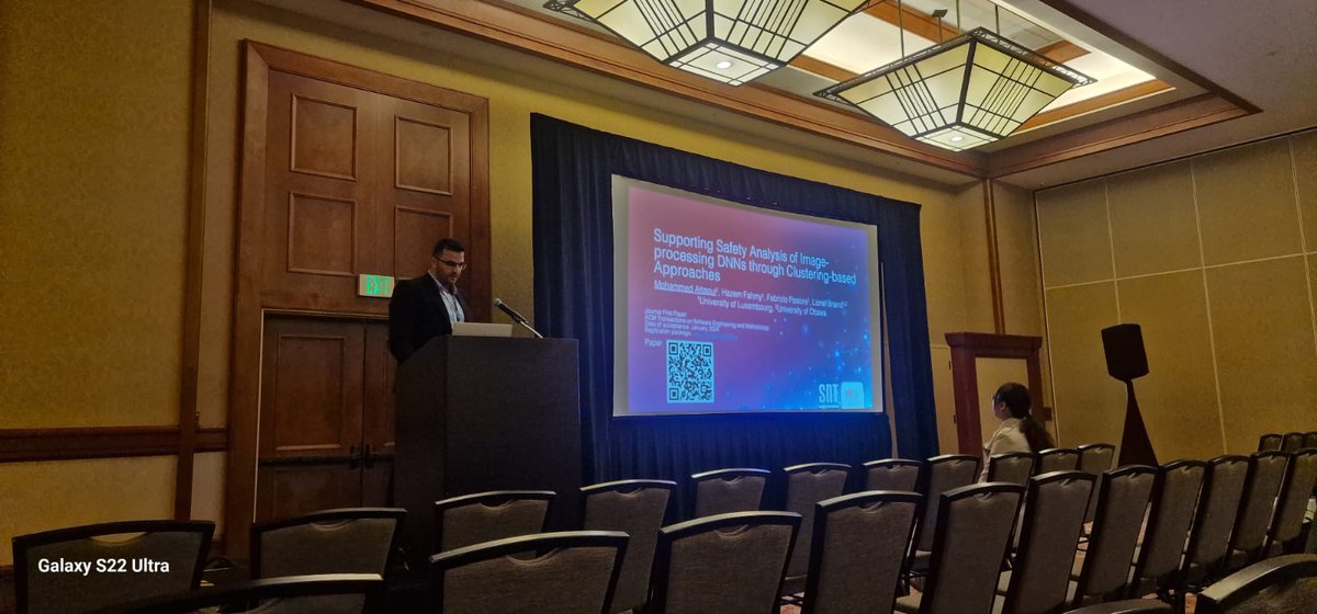 Sallam Abualhaija (@belle0paix) on Twitter photo #SVV contributions at #ASE2024 (2/5):
Mohammed Attaoui just presented the paper titled, "Supporting Safety Analysis of Image-processing DNNs through Clustering-based Approaches", in collaboration with <a href="/FabrizioPastore/">Fabrizio Pastore</a> and <a href="/lionel_c_briand/">Lionel Briand</a> #SVV contributions at #ASE2024 (2/5):
Mohammed Attaoui just presented the paper titled, "Supporting Safety Analysis of Image-processing DNNs through Clustering-based Approaches", in collaboration with <a href="/FabrizioPastore/">Fabrizio Pastore</a> and <a href="/lionel_c_briand/">Lionel Briand</a>