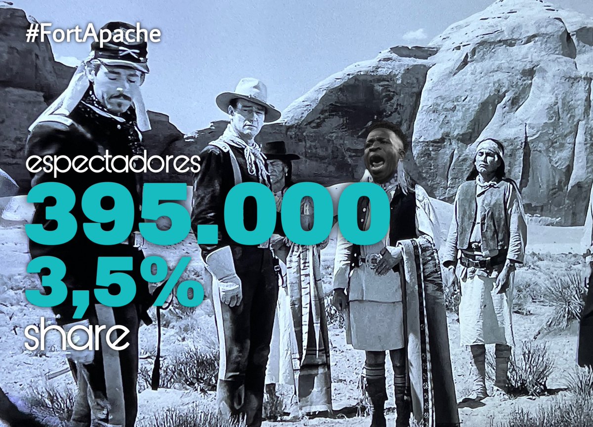 MasQTele's tweet image. #FortApache reúne en los #DíasDeCineClásico de @la2_tve a 395.000 espectadores (3,5% de share)