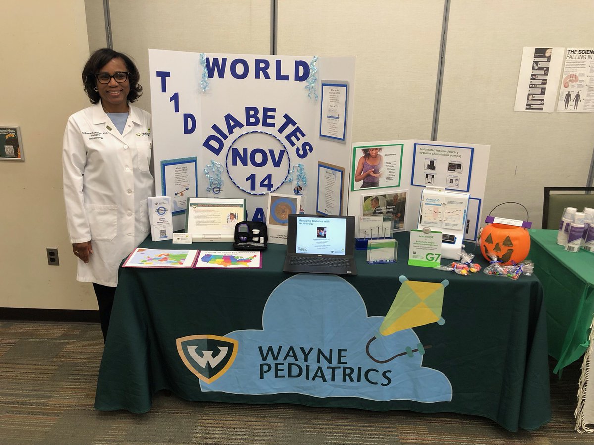 PediatricsWayne's tweet photo. Check out Dr. Colleen Buggs-Saxton at the @waynemedicine Detroit Youth Health Expo! To learn more, please join us at our World Diabetes Day celebration on November 9th for free T1D screening and community activities for all ages. https://t.co/qUcfEsyCYA