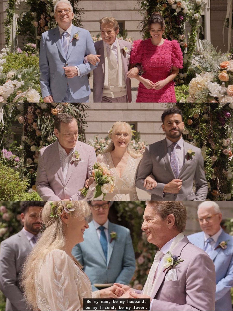 selovelenaa's tweet image. steve martin and selena gomez walking martin short down the aisle then he gets married to meryl streep is the best thing ever happened in omitb.