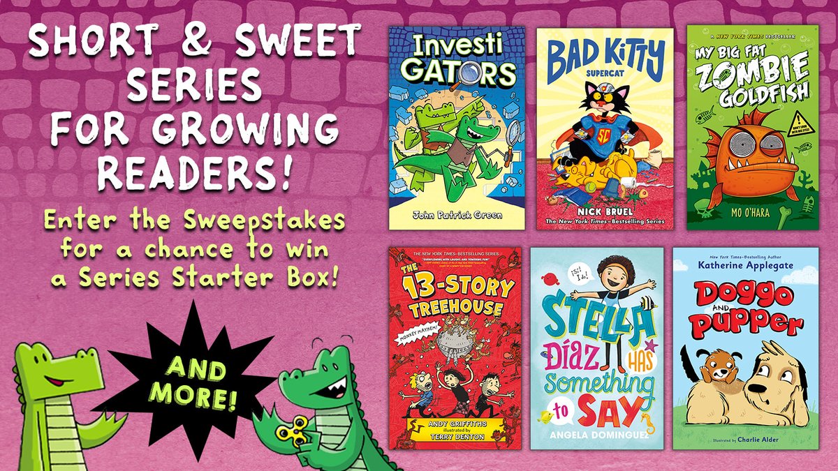 InvestiGators 🔍🐊 (@investi_gators) on Twitter photo We 💚 book series!
Teachers and librarians, enter <a href="/MacKidsSL/">Macmillan Children's School & Library 📚</a> Series Starter sweeps for a chance to win the first book in some great series for your students!
And one grand prize winner will win a virtual visit with InvestiGators author <a href="/johngreenart/">John Patrick Green</a>!
bit.ly/ShortandSweetS… We 💚 book series!
Teachers and librarians, enter <a href="/MacKidsSL/">Macmillan Children's School & Library 📚</a> Series Starter sweeps for a chance to win the first book in some great series for your students!
And one grand prize winner will win a virtual visit with InvestiGators author <a href="/johngreenart/">John Patrick Green</a>!
bit.ly/ShortandSweetS…