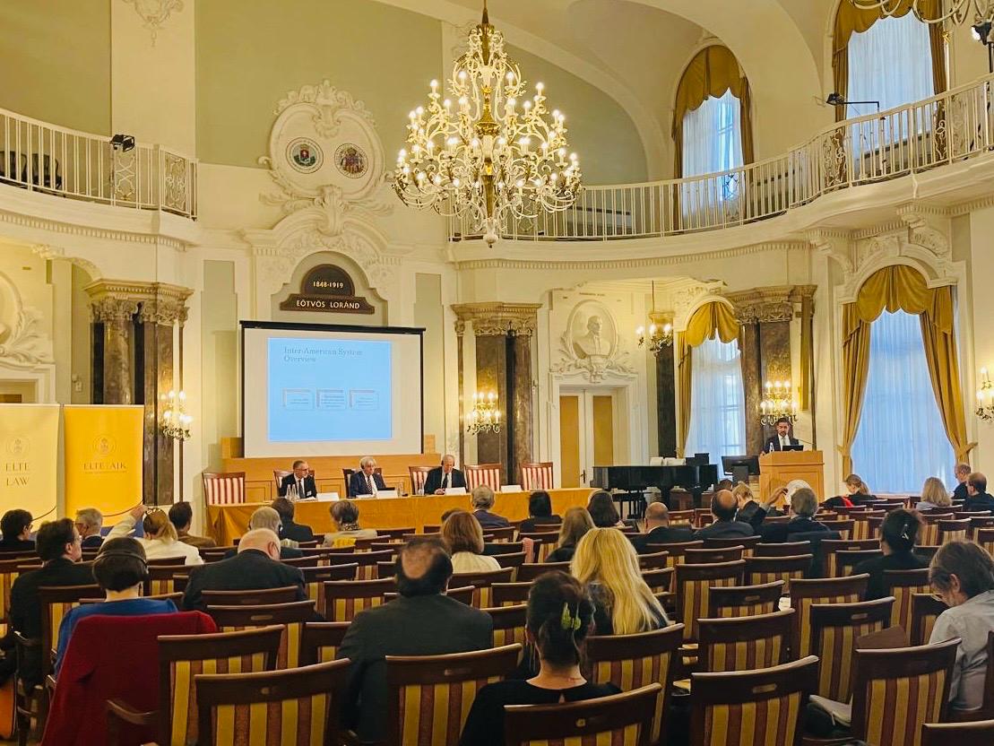 CalderonGamboa's tweet photo. "Honored to present on "Experiences from the @IACourtHR on #Environment & #FutureGenerations" at the #EUFJE2024 in Budapest!
Shared insights with top European judges and sat at the Hungarian Supreme Court. Excited about the new #BIOVAL tool for Environmental #Reparations!🌍🌱 https://t.co/Solt8B9izA