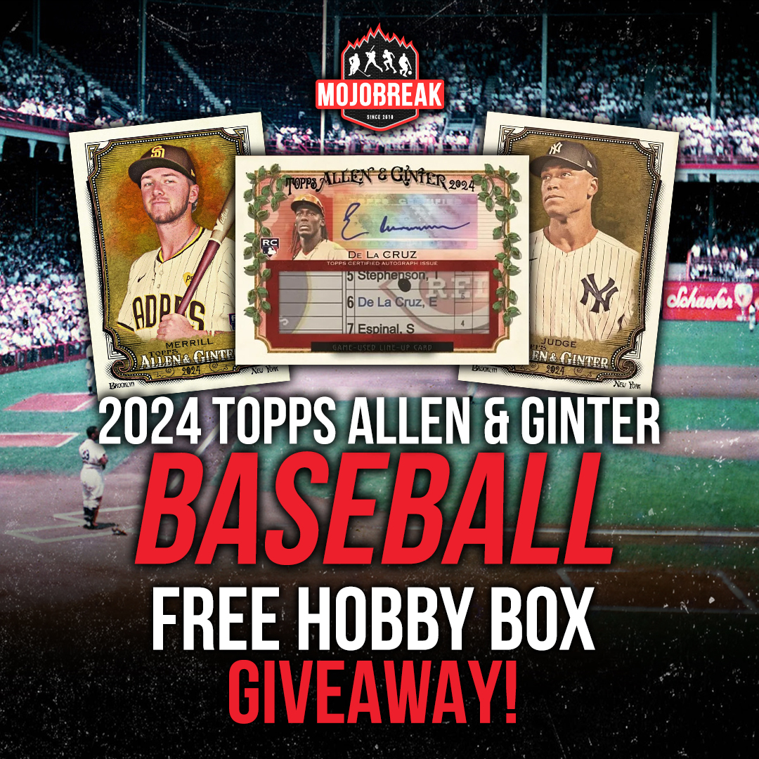 2024 Topps Allen and Ginter is releasing tomorrow, and to celebrate, we're giving away a FREE HOBBY BOX! 

All you have to do for a chance to win a FREE HOBBY BOX is to follow us, like, retweet, and comment your favorite Ginter card of all time and you'll be entered! 

Good luck!