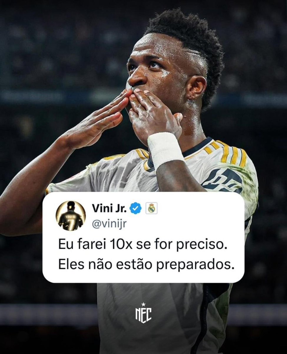 Importante é ter em mente que nunca vamos deixar de lutar. E realmente Vini Jr, eles não estão preparados pra isso! 💪🏿