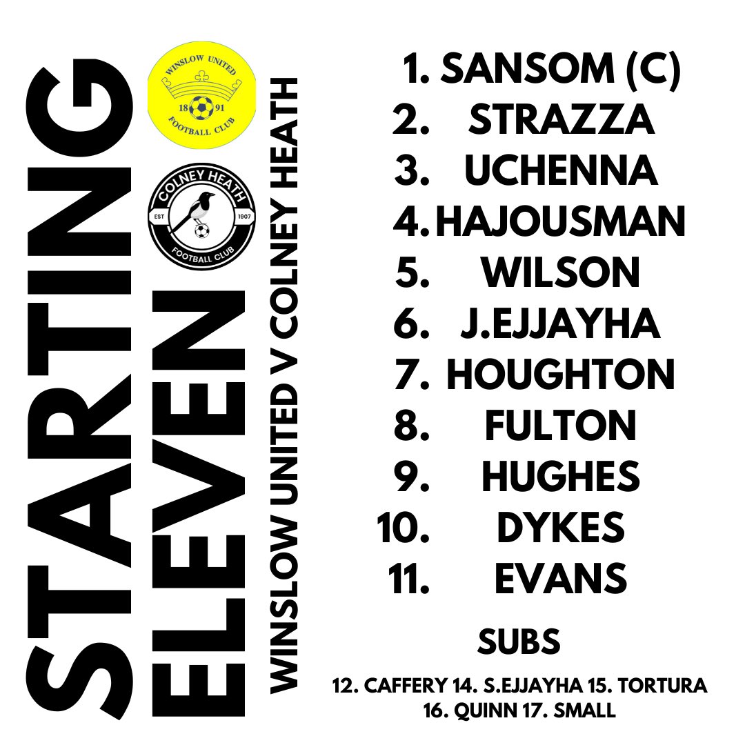 👉🏽 Tonight’s starting XI to face <a href="/WinslowUtdFC/">Winslow Utd FC</a> 

#ComeOnYouMagpies ⚫️⚪️