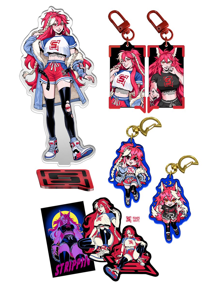 Strippin's tweet photo. My BRAND NEW merch store is now live! All purchases go towards the Subathon timer and Twitch subs get 5% off!

https://t.co/mAHGYGkoxY

(huge thank you to @Manda_AMSBT who designed everything ITS SO GOOD) https://t.co/gr9YXfNOFg