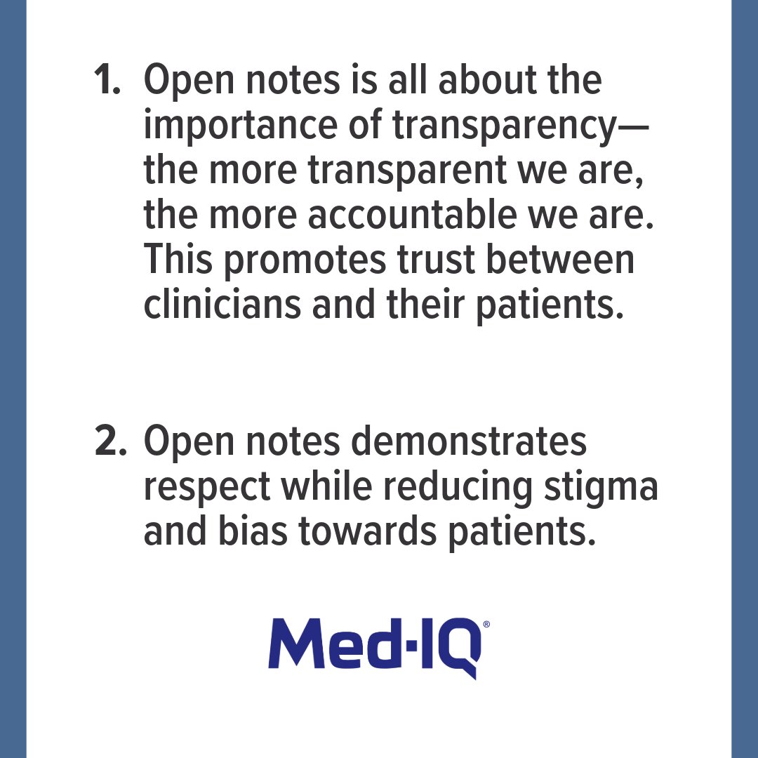 MedIQCME's tweet image. We had a great turnout at our most recent webinar, Navigating the Challenges of Open Notes Documentation. Check out some takeaways. #HealthcareRiskManagement #MedEd #OpenNotes