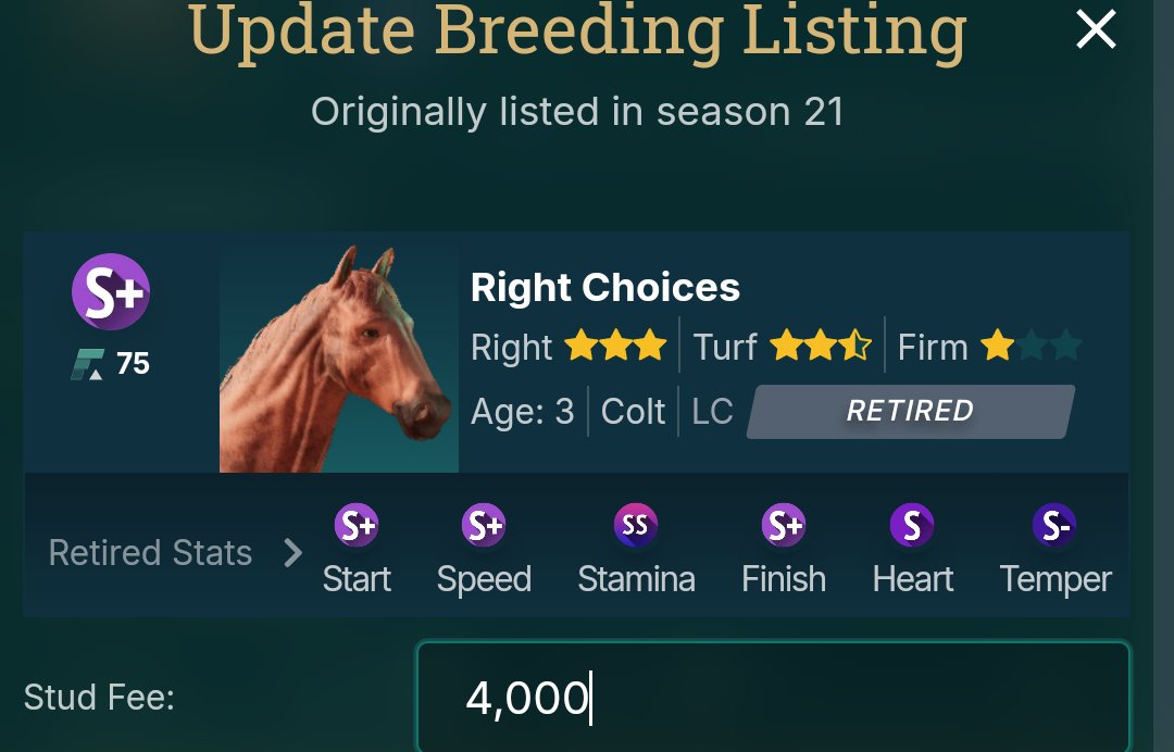 Corpesq's tweet photo. Listed my first S+ stud at 4k.  He's non 1/1 https://t.co/HGKbAg7mnz https://t.co/tYHHHSDxgh