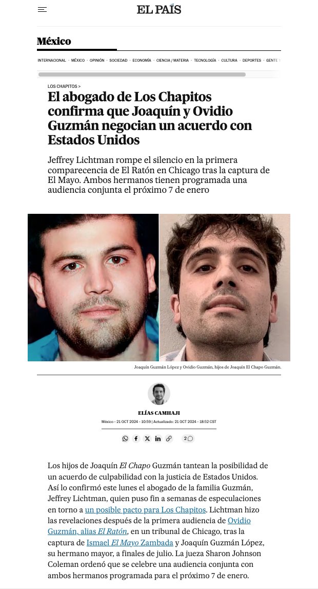 manuelhborbolla's tweet image. Curioso que en medio de una crisis de violencia en Sinaloa, no sea escándalo en la prensa mexicana que el gobierno de EE.UU. haya negociado y pactado con Los Chapitos.
Hay evidencia suficiente para sostener que la crisis de violencia en Sinaloa fue GESTIONADA desde EE.UU.