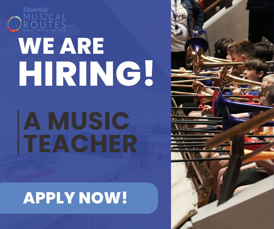 Our Music Service is on the lookout for a passionate music teacher to join us three days a week, teaching at an SEMH school in Ellesmere Port! 

If this sounds like you, we’d love to hear from you! 🎤careers.edsential.com/job/627622 #MusicTeacher #SEMH #EllesmerePort