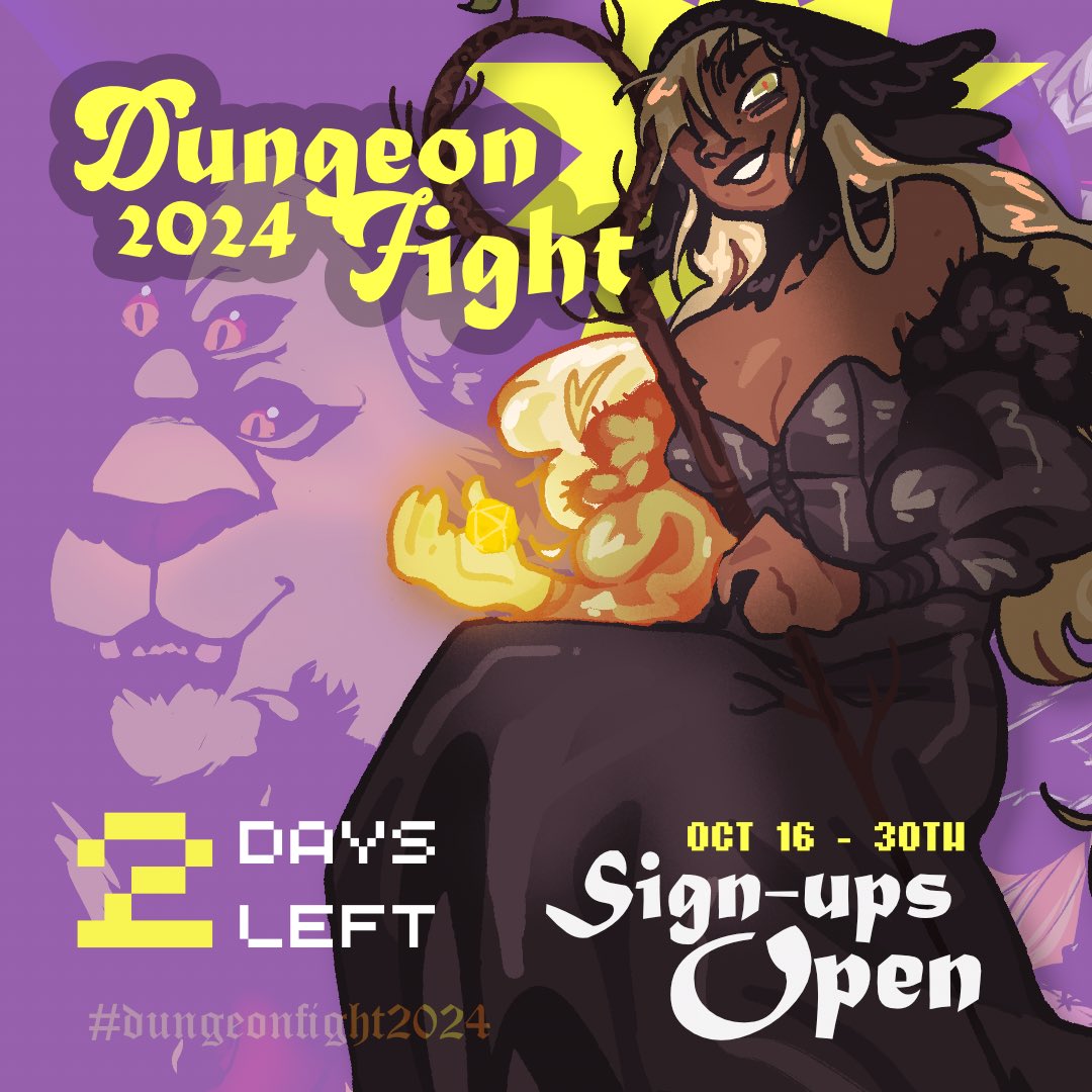 AMPartfight's tweet photo. 🔥TWO DAYS REMAIN. . . 🔥

The dungeon is closing up its entrance on the 30th. . . be sure to sign-up for our event before the night rolls over!

Dungeon Fight 2024 is an art fight-inspired creative event for all to partake in! Sign-up below ⬇️ https://t.co/1rdgBDB9o3