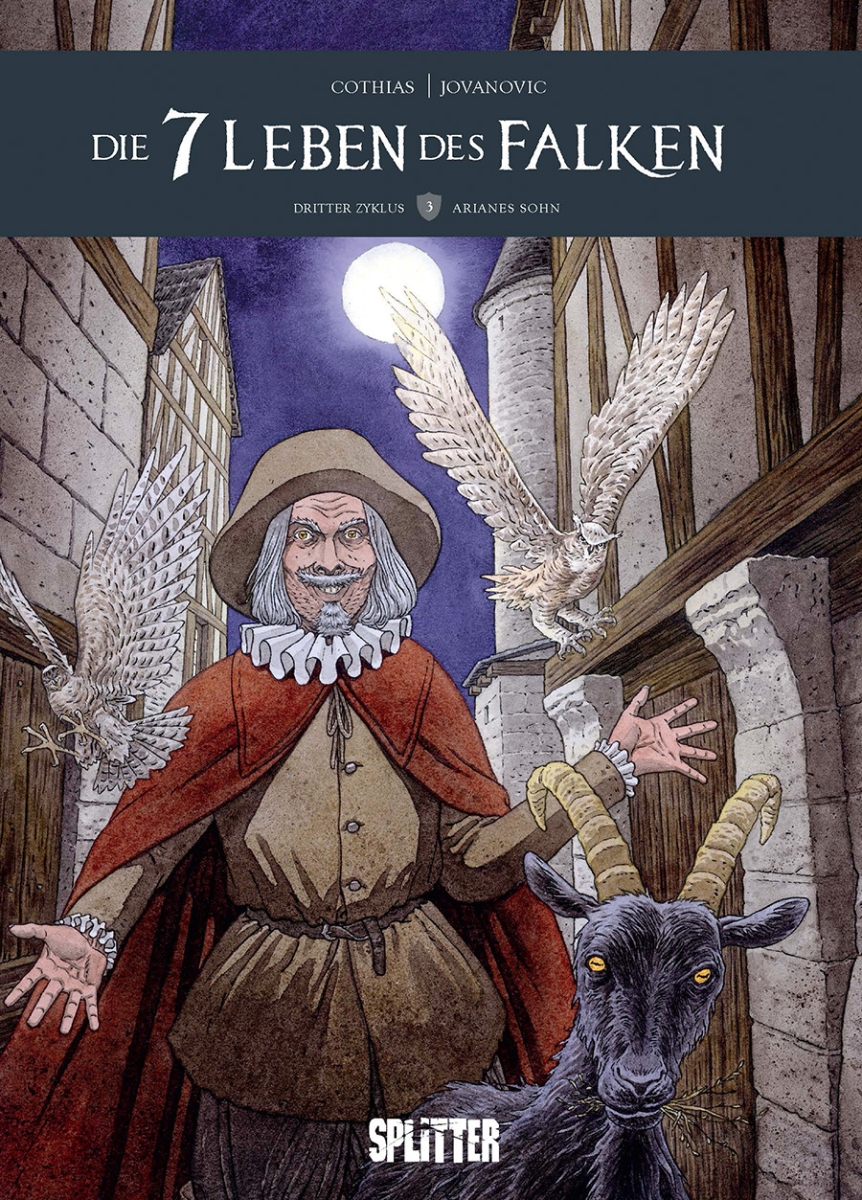 Comicleser's tweet image. "Die 7 Leben des Falken, Dritter Zyklus, Band 3: Arianes Sohn" im #splitterverlag; von Autor Patrick Cothias und erstmals mit Zeichner Milan Jovanovic als Nachfolger von André Juillard; Rezi: comicleser.de/?p=13018 
@EditionsDargaud #AndreJuillard