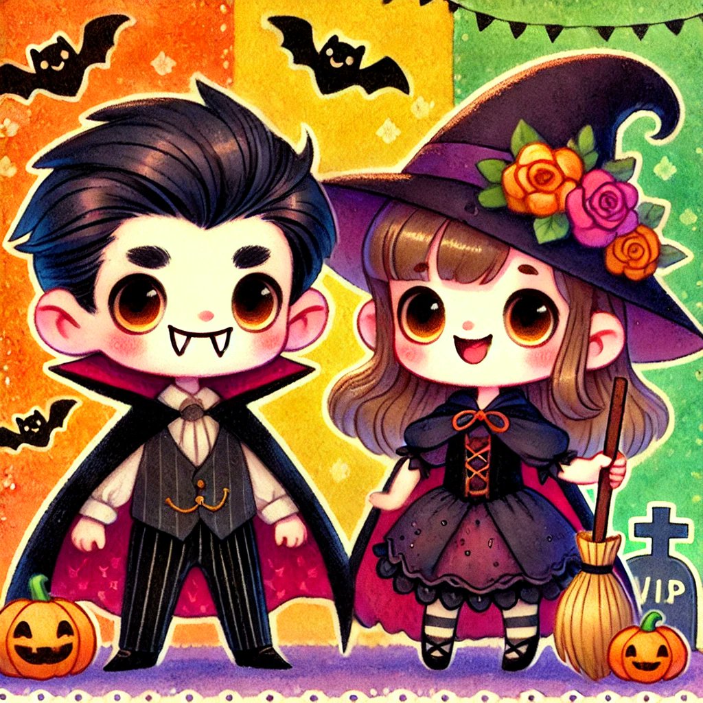 #ジョーカー 🃏と#魔女

#ハロウィン 🎃楽しみ🪄*⋆☆
画像は一応中学生って設定です（笑）🎀.*･ﾟ

#固定ツイートをRT
#固定ツイートをRTでフォロバ
#固定ツイートをRTでフォロバ100
#相互フォロー
#相互フォロー100
#相互フォロー募集中 
#フォロバ
#フォロバ100
#AI
#AIイラスト
#AIイラスト部
