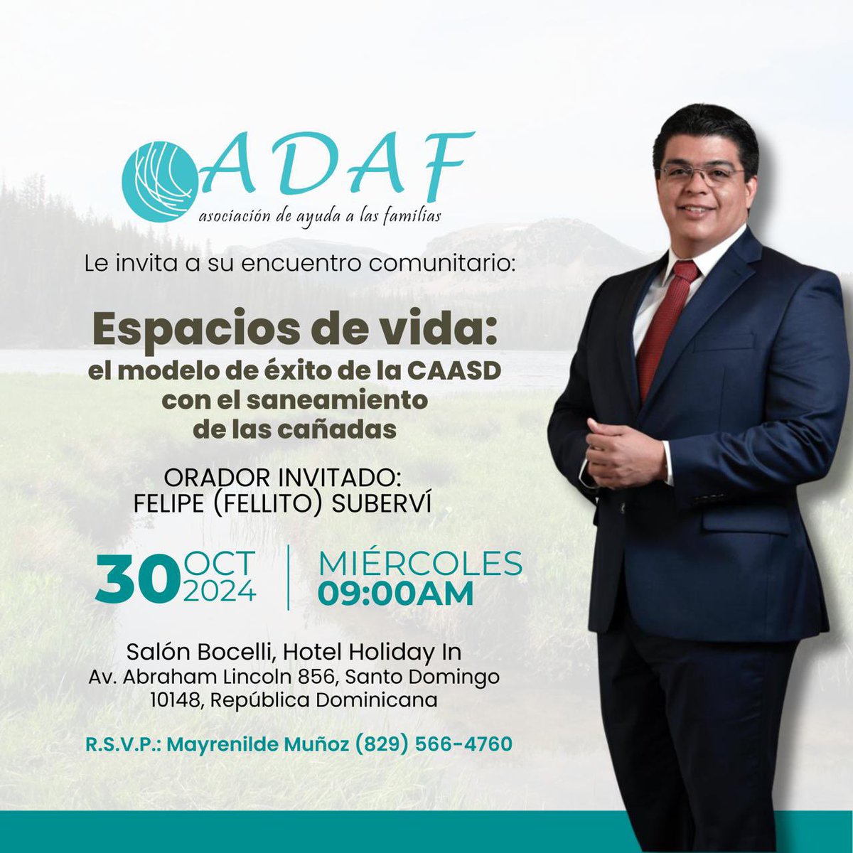 FellitoSubervi's tweet photo. Mañana miércoles 30 sostendremos una disertación junto a la Asociación Dominicana de Ayuda a la Familia, allí hablaremos del modelo de trabajo de la @caasdrd que ha permitido sanear una gran cantidad de cañadas.

Acompáñanos desde las 9:00am en el @HolidayInnSD.

#ElFuturoDelAgua https://t.co/sdv4K56n8d