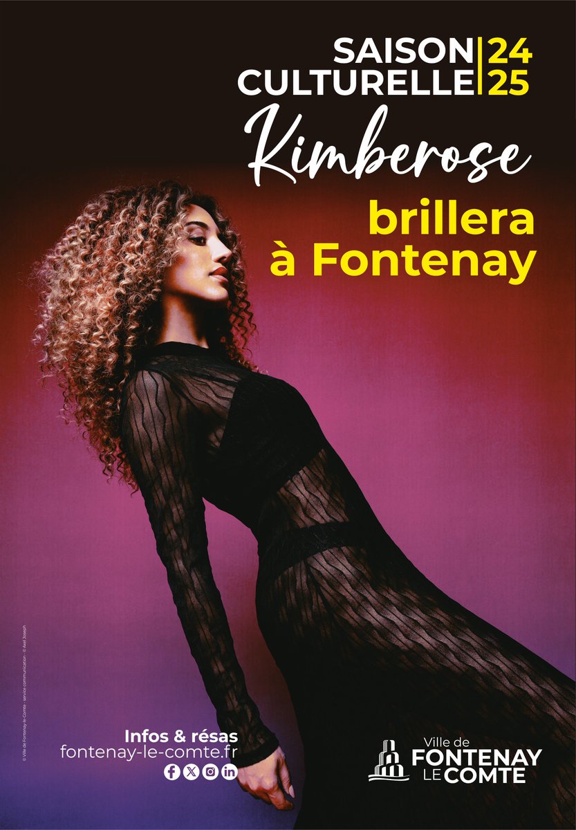 🤩 Kimberose brillera à Fontenay le mardi 5 novembre !
🎷La Chanteuse incarne l'héritage des divas du jazz et de la soul. Sa voix captivante est d'une puissante modernité, revisitant la musique avec une énergie nouvelle.
📆Mardi 5 /11 - 20h30
+ d'infos : bit.ly/488vZpi