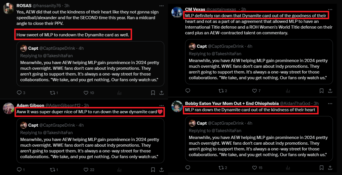 I don't normally do things like this...because I'm a nobody, and I don't typically see this type of engagement, and I don't really care what people say. But, four people saying literally the exact same thing in quote tweets caught my attention. - Shills be shilling.