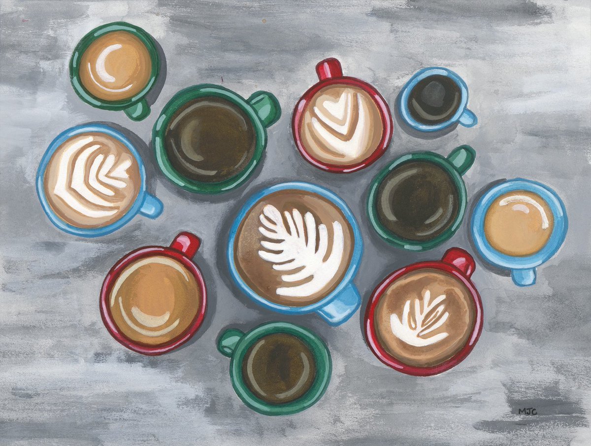 MaryJuliaCraft's tweet photo. I love how coffee can be prepared in so many different ways. The original, notecards, and prints of this piece are available in my Etsy shop: https://t.co/Smy3PsH1Y1
#etsyshop #etsyart #CoffeeLovers #coffeeart #originalart #watercolorpainting #coffeepainting #latte #coffeemug https://t.co/f5wyShq9va