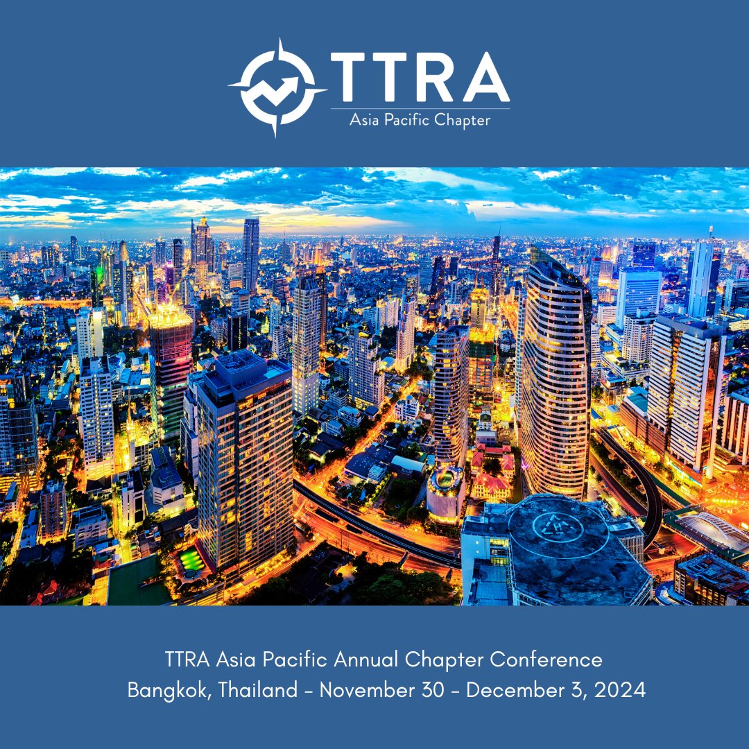🌏 Join Us in Bangkok for the TTRA Asia Pacific Annual Chapter Conference! 🌏

🗓️ When: November 30 – December 3, 2024
📍 Where: Dusit Thani College, Bangkok, Thailand
🎓 Theme: "Tourism &amp; Travel Sustainable Transformations in the Asia Pacific"

ttra.com/events/asia-pa…