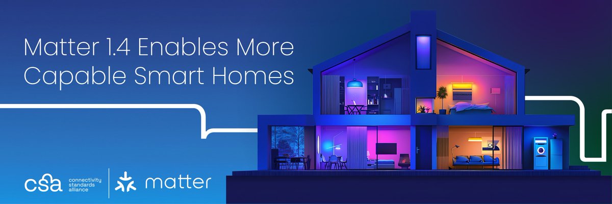 csaiot's tweet photo. The Alliance has announced the release of Matter 1.4, a significant advancement in the #Matter ecosystem. Key updates include Enhanced Multi-Admin, Matter-certifiable Home Routers & Access Points, expanded energy management features, and new device types.
Read the Blog: https://t.co/rweyFxCkii
#csaiot