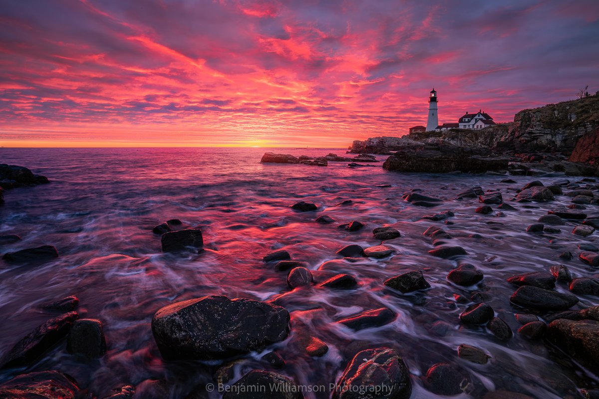 There was a bit of color in the sky on the coast of Maine this morning.