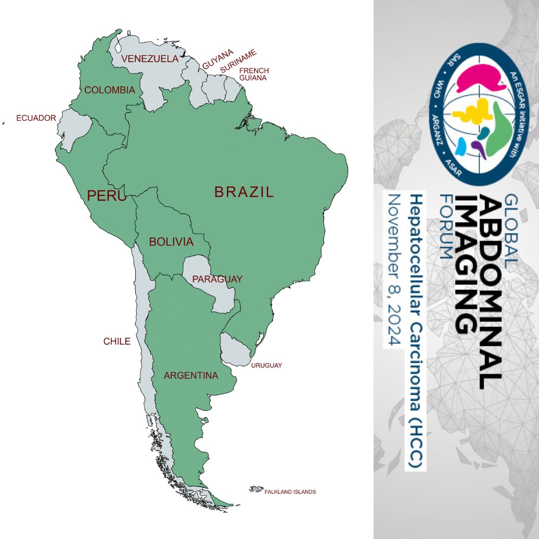🌎 We’re so close to reaching 100 countries! South America, will you help us fill in the map and spread HCC awareness together on November 8? Let’s make it happen! 💪✨ #HCCAwareness esgar.org/workshops/work… <a href="/SocietyAbdRad/">Society of Abdominal Radiology | SAR</a> <a href="/arganz_online/">ARGANZ</a>
