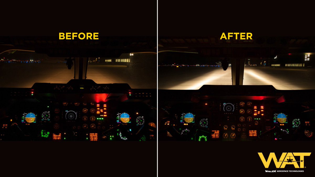 fly_wat's tweet image. Don't let dim lighting ground your night ops!

Our LEDs deliver up to 10x the brightness, a dramatically longer lifespan, reduced power draw, and unmatched durability compared to incandescents. #FlyWAT #AeroLEDs #AviationSafety