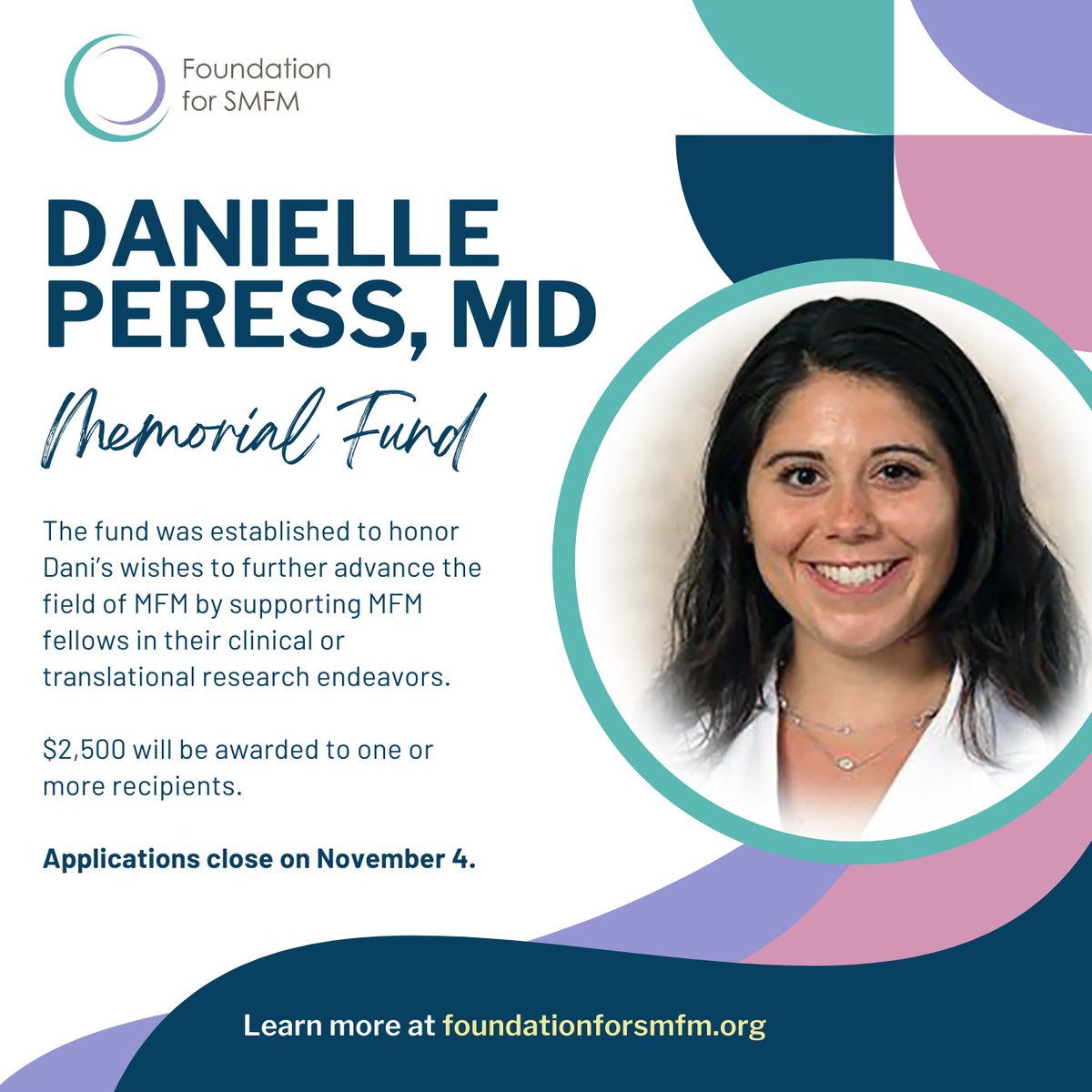 Time is running out to apply for the Dani Peress, MD Memorial Fund. Recipients of the award may receive up to $2,500 to support conducting research during an #MFM fellowship. To learn more and apply, visit app.smarterselect.com/programs/97892…