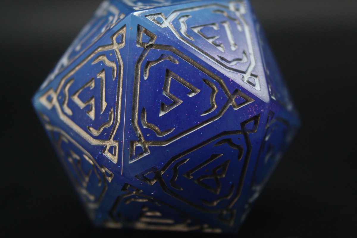 Fey Lights- 35mm D20
Lost and alone in the woods, a child sits and cries,thinking of where could they possibly go now that home was gone. A tingling sensation dancing across their skin as tiny lights begin to surround them.

#Dnd #handmadedice