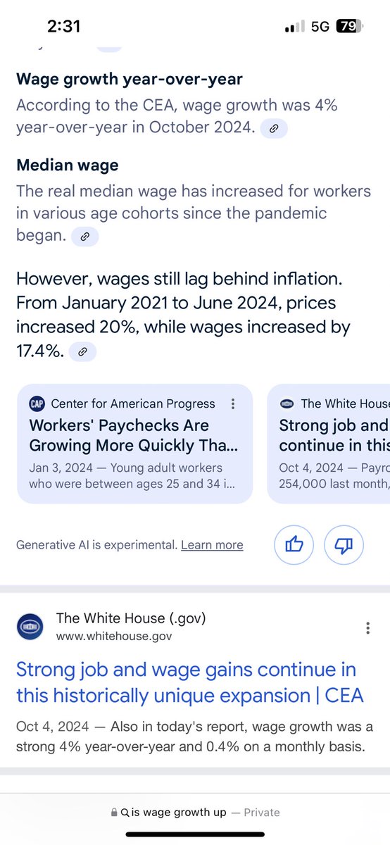 GG33253's tweet photo. @brandonfox77 @BoilerInTexas Just a quick google search disproved this one. You just believe what the media tells you. Yes wage growth is up but when you take into account the nearly 9% inflation at one point it is in facts not up https://t.co/LkhBfiGsT3