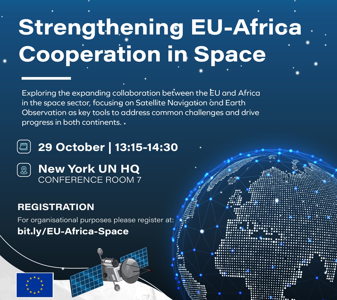 🇪🇺EU at UN-NY (@euatun) on Twitter photo The EU is committed to preserving space for future generations together with EU Member States, international partners & organizations.
Today's <a href="/UN/">United Nations</a> side event highlights EU-Africa cooperation on space, discussing mutual benefits & shared goals through the #EUSpace program. The EU is committed to preserving space for future generations together with EU Member States, international partners & organizations.
Today's <a href="/UN/">United Nations</a> side event highlights EU-Africa cooperation on space, discussing mutual benefits & shared goals through the #EUSpace program.