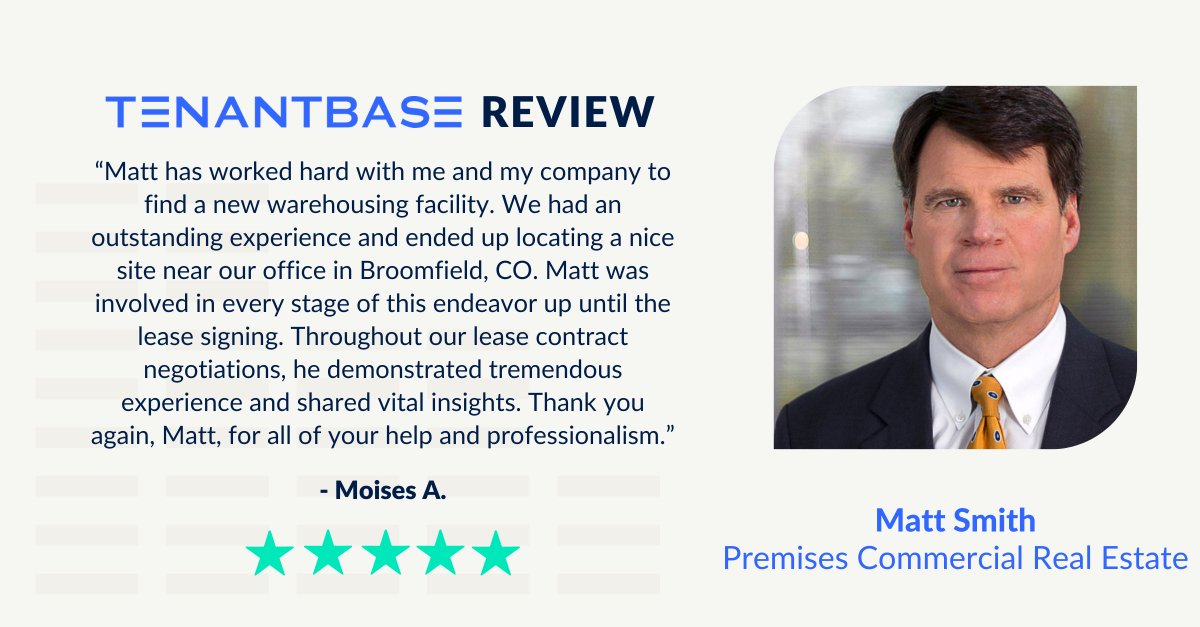 Matt Smith of Premises Commercial Real Estate in #Denver goes beyond just finding a space. His deep involvement and insightful guidance reflect his commitment to truly understanding and meeting client needs. Thank you, Matt, for your unwavering professionalism and support!