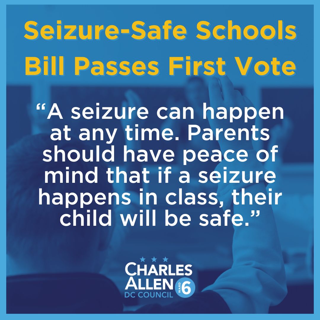 Today, the Council unanimously approved the Seizure-Safe Schools Act in the first of two votes. Modeled on laws in 23 states, including VA &amp; MD, this bill will make our schools safer for students with epilepsy. Thank you, Oliver, for inspiring change!
(2/2)