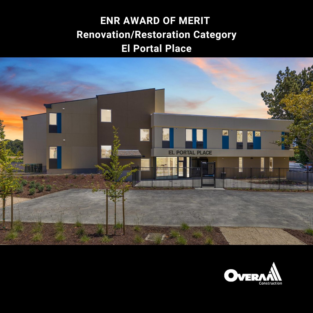 OveraaConstruct's tweet image. El Portal Place has received an Award of Merit in the Renovation/Restoration category by @ENRnews! In partnerships w/ @ContraCostaCnty and @CityofSanPablo, Overaa &amp;amp; @studiotsq are proud to have designed &amp;amp; built one of the Bay Area&apos;s first office to residential conversion projects