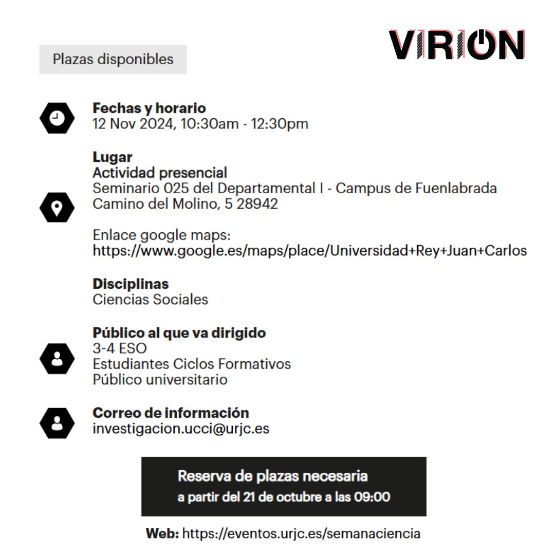 VIRIONProject's tweet photo. �� #VIRION will be taking part in Madrid Science and Innovation Week, organised by @madrimasd with the support of @FECYT_Ciencia and @CienciaGob.
👉🏼 Our team from @urjc will be running a workshop on how Virtual Reality can be used in STEM education.
ℹ️ https://t.co/2AaCOOCWn3 https://t.co/RzE7LeSuYl