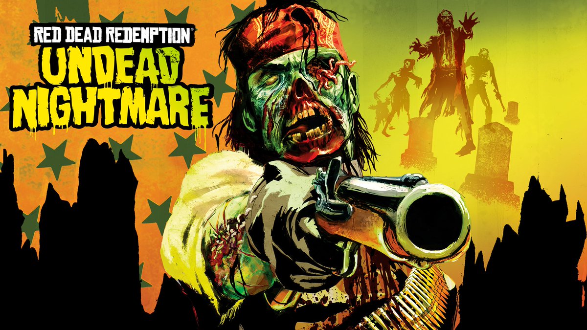 RockstarGames's tweet image. Experience an apocalyptic zombie plague overrunning the frontier in the supernatural Undead Nightmare story expansion. 
Included alongside the original Red Dead Redemption, now available for the first time on PC. Also on Nintendo Switch, PS4, and Xbox: rsg.ms/b770cdc