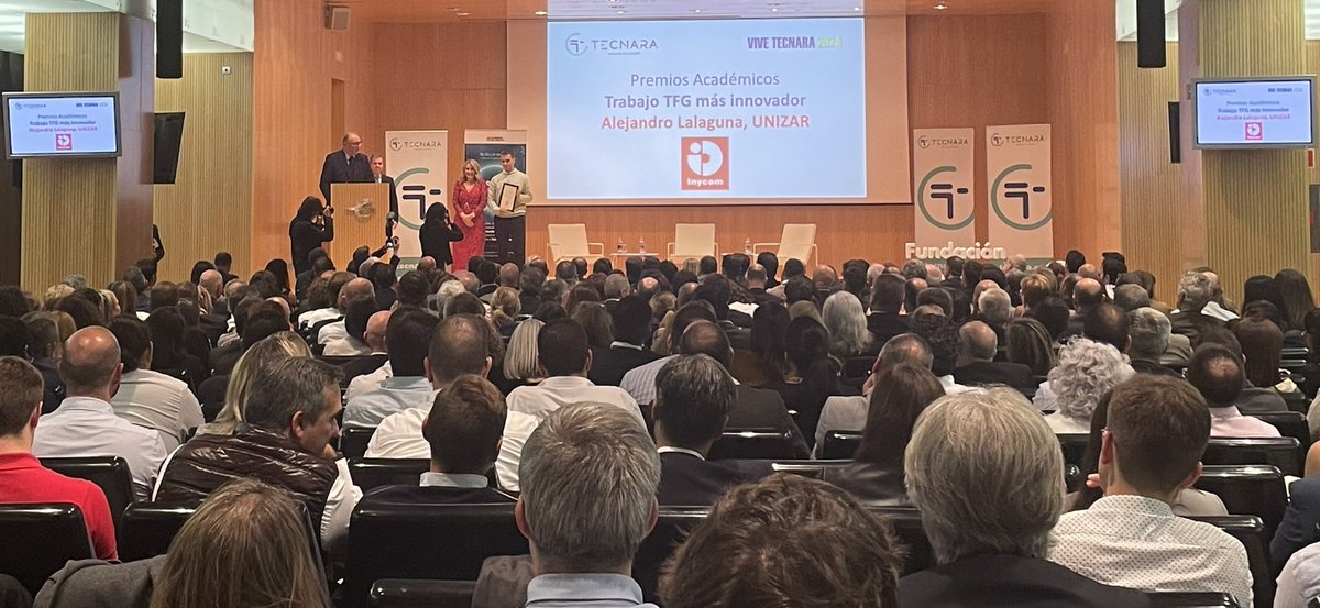 Premio T de <a href="/tecnara/">TECNARA - Clúster TIC de Aragón</a> a la carrera profesional: Manuel Pérez Alconchel

¡Felicidades!

Y felicidades también a los alumnos de la <a href="/unizar/">Universidad Zaragoza</a> premiados por empresas como <a href="/Inycom/">INYCOM</a> y #Tickamore y otros como <a href="/Hiberus/">hiberus</a> <a href="/IntegraTecno/">Integra Tecnologia</a> <a href="/kaliboseguros/">Kalibo Correduría de Seguros</a> 

Orgullo para los profes de la <a href="/EINAunizar/">EINA Unizar</a>