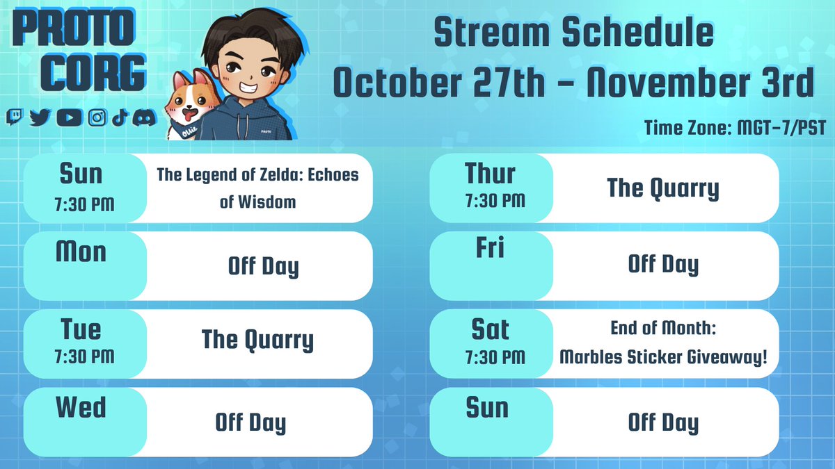 stream schedule!