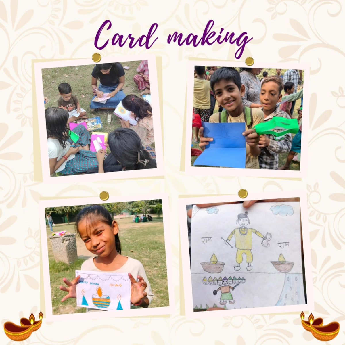 TeamAashraya's tweet photo. Happy Diwali Campaign 3.0 ЁЯкФ
Pre-Diwali celebrations at our AZADPUR Learning centre in Delhi . It included Card making activities, fun games, Diya Decoration activity and ofcourse, Sweets and chocolates.ЁЯНлтЬиЁЯТл
Let's make this Diwali a #happydiwali for all #aashraya #Diwali2024 https://t.co/S81XmqwHhj