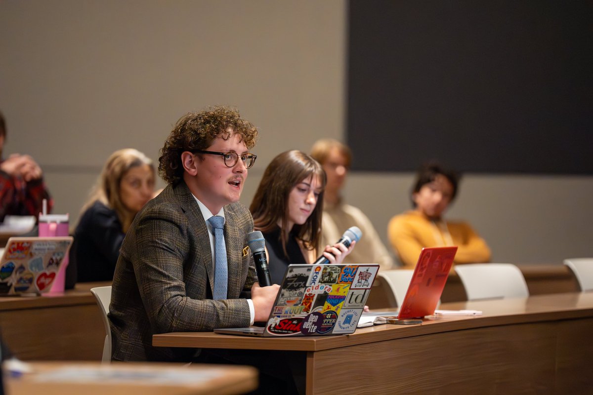 lincoln_roch's tweet photo. Me and @Jessisachs serving main character energy last week at @The_CUI Regents debate. Come see me moderate the @CUSGBoulder at large rep debate this Wednesday at 5:30 in the Whitmeyer Courtroom on campus. https://t.co/4IBElLfKj8
