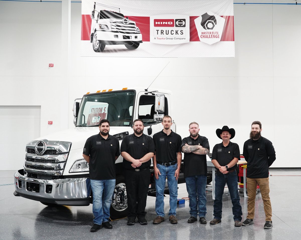 From across the country these techs are taking part in the FINALS of our Master Elite Challenge. Later tonight a Champ will be crowned. A huge thank you to all our technicians for keeping our customers' trucks on the road, and keeping America rolling. #HinoNation