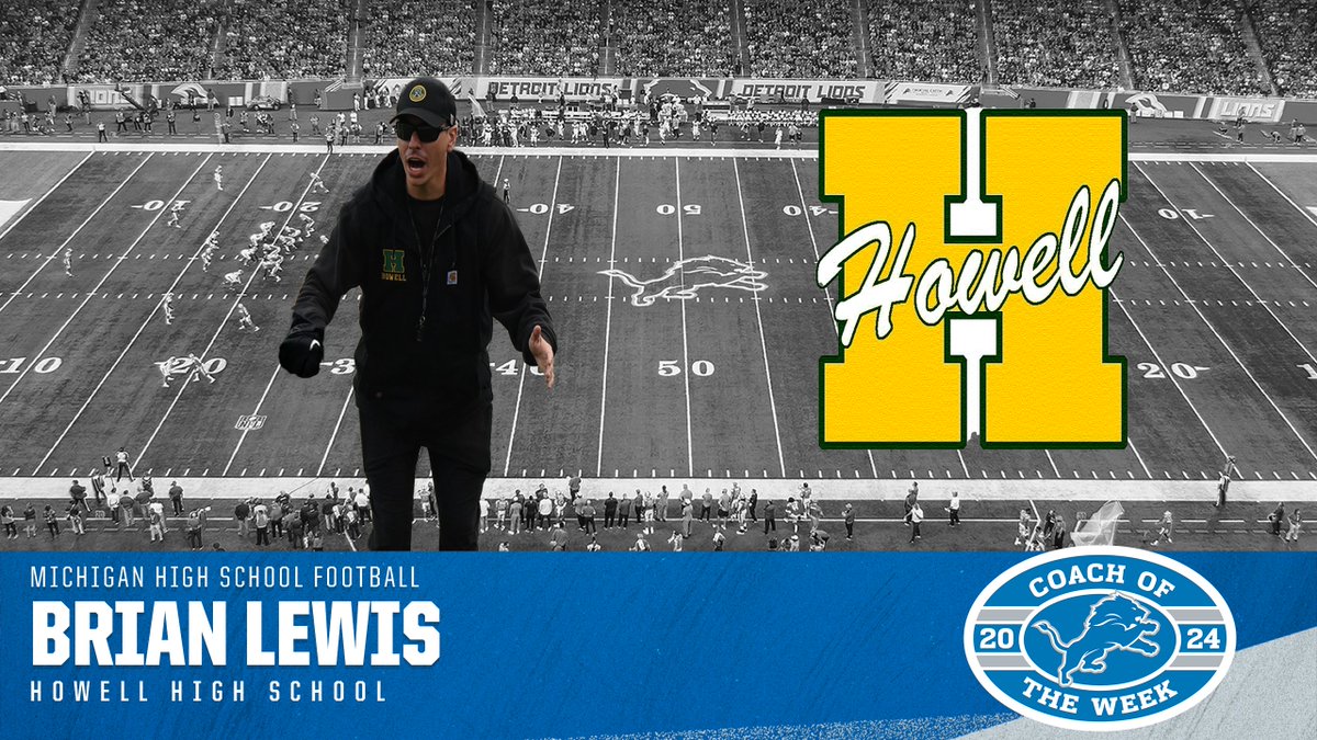 Brian Lewis of Howell has been named the #lions Michigan High School Coach of the Week for week 9. See video interview in the link below:
detroitlions.com/football.../co…