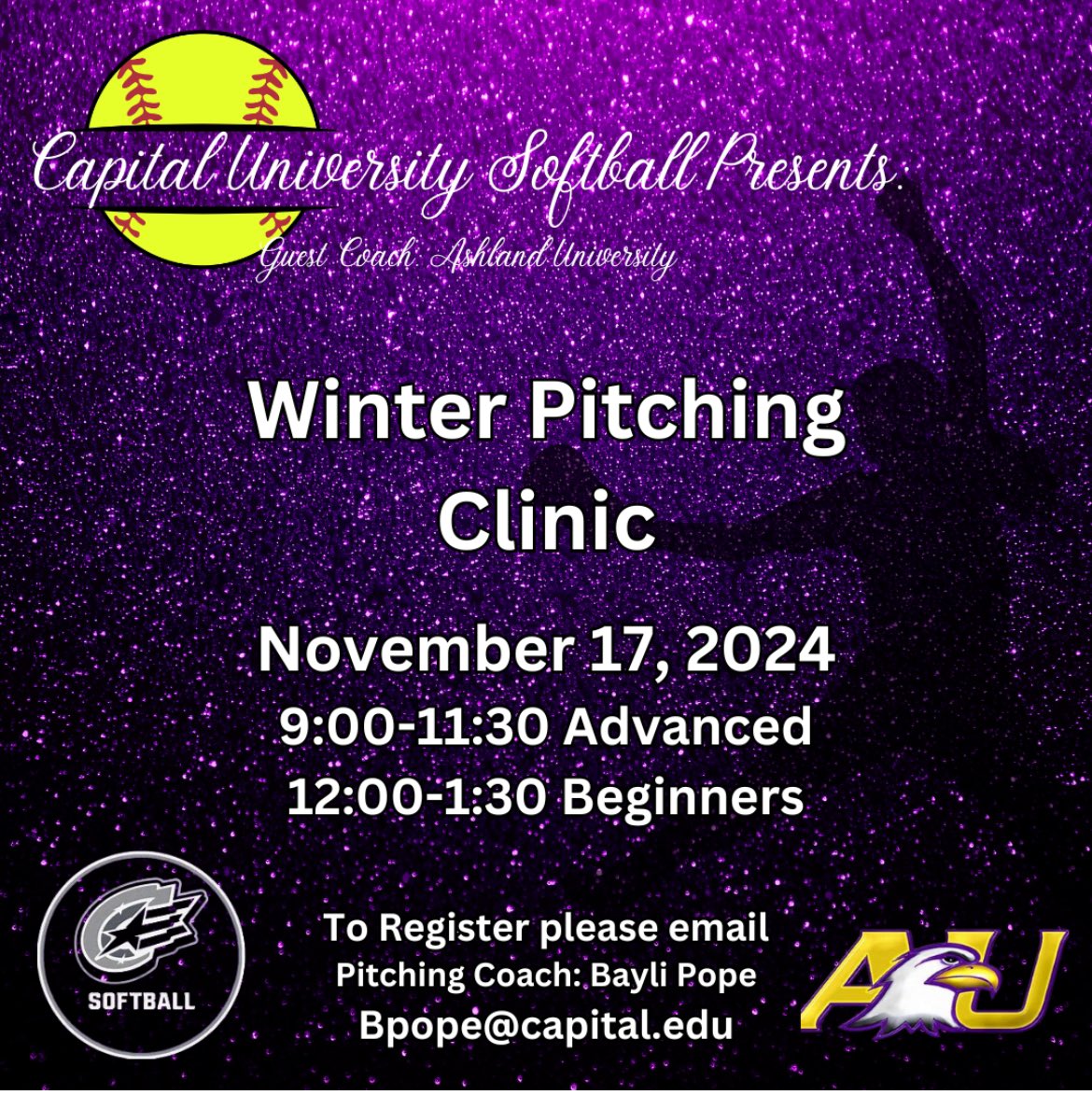 Bayli Dennison (@baylidennison9) on Twitter photo Winter pitching clinic!
Hosted by Capital with guest coach Lane Leedy from Ashland.
<a href="/AshlandUSball/">Ashland University Softball</a> <a href="/CapUSoftball/">Capital University Softball</a> Winter pitching clinic!
Hosted by Capital with guest coach Lane Leedy from Ashland.
<a href="/AshlandUSball/">Ashland University Softball</a> <a href="/CapUSoftball/">Capital University Softball</a>