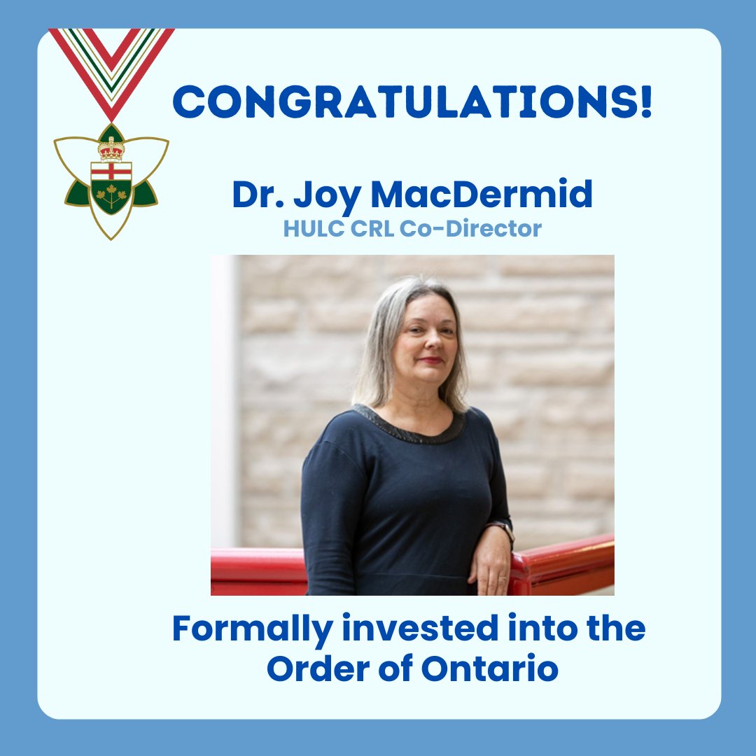 HULC_CRL's tweet image. 🎉We are thrilled to celebrate Dr. @joymacdermid 's achievement in receiving the Order of Ontario!🏅Her contributions to health and rehabilitation inspire us all. Join us in congratulating Dr. @joymacdermid on this well-deserved honor!👏 @westernuSPT @VPRWesternU @westernuFHS