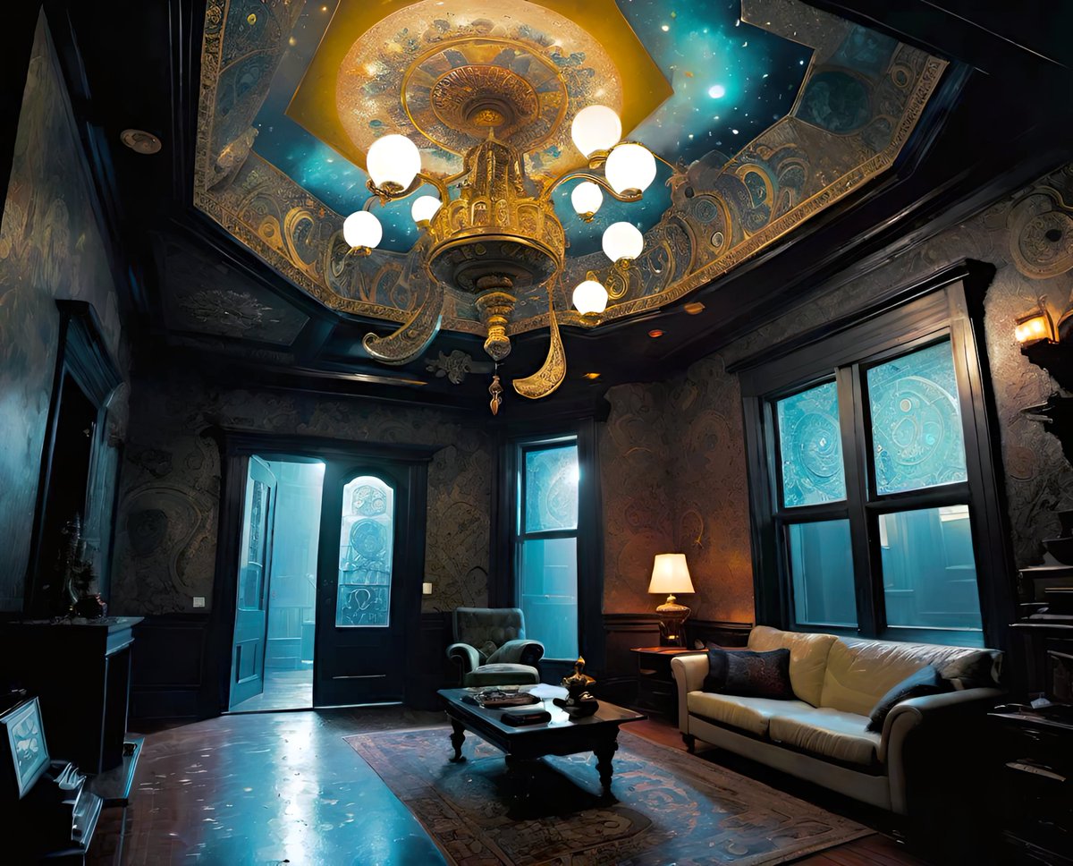 xalieri's tweet image. Houses of Night and Day, set 11. 1 of 3

#HouseofTwilight #InteriorDesign #LightingIssues #LessThan #CozyComfort #IComeHereForTheAmbience #WeirdArt #PsychologicalLandscape #ImSureItMustMeanSomething

#DarkArts #DigitalArt #AIAssistedArt #AIArt #WomboDream #StableDiffusion